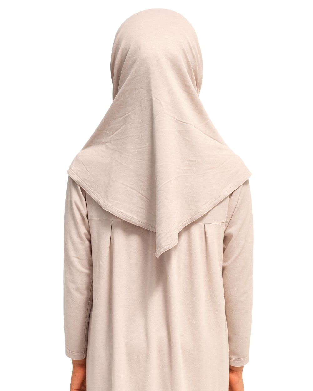 Penye Kendinden Başörtülü Çocuk Namaz Elbisesi Krem/ 6-7-8 yaş