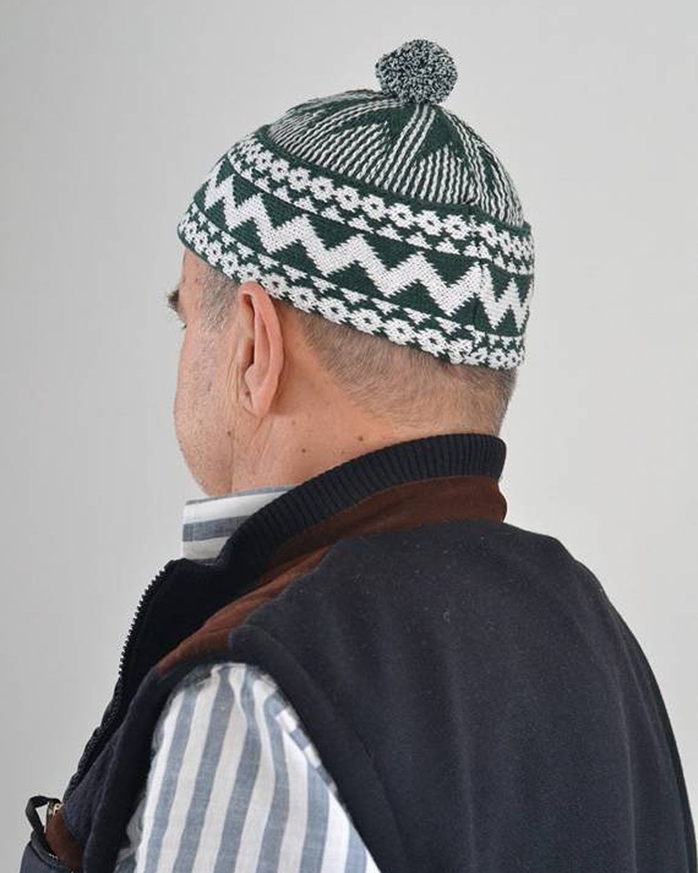 Kırçıllı Triko Örme Hacı Takkesi Yeşil