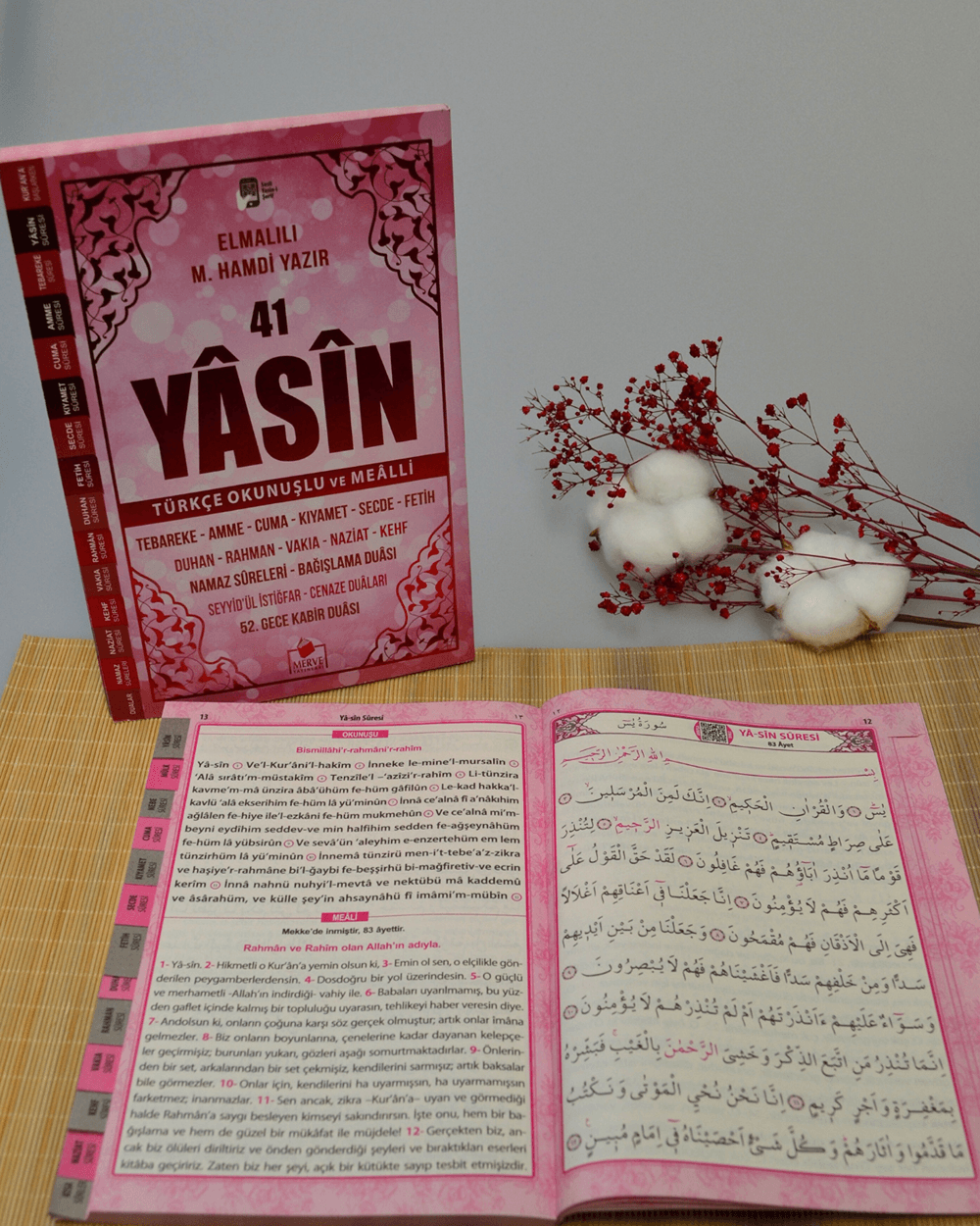 Çok Kolay Okunan Bilgisayar Hatlı 41 Yasin Dua Kitabı Orta Boy Pembe