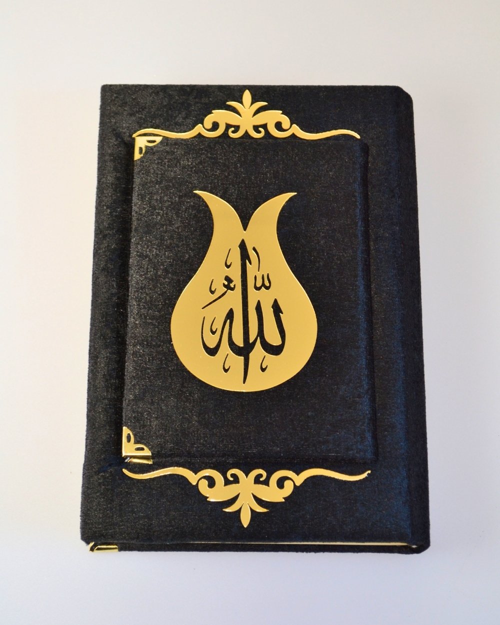 Pleksi Süslemeli Yasinli Kuran-ı Kerim Seti Siyah
