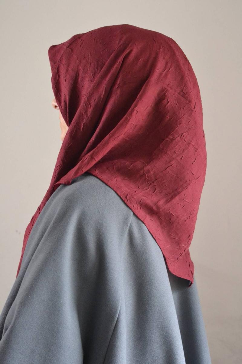 Bambu Kraş Eşarp Bordo - Dört Mevsim- Yumuşak Dokulu