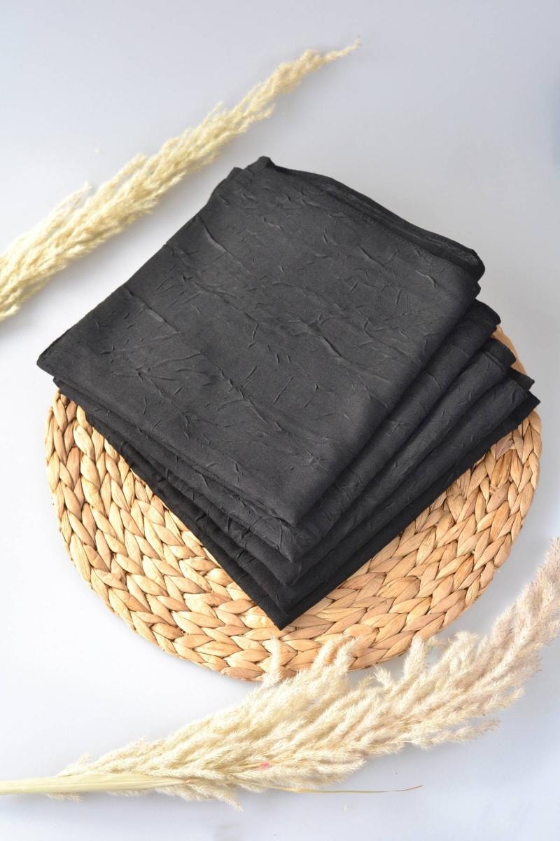 Bambu Kraş Eşarp Siyah - Dört Mevsim- Yumuşak Dokulu