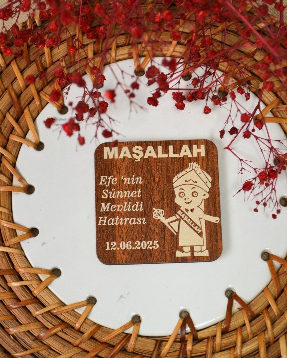 Kişiye Özel Hediyelik Magnet 20 Adet | Hac, Umre, Mevlüt, Düğün, Nişan, Sünnet İçin Dolap Magneti