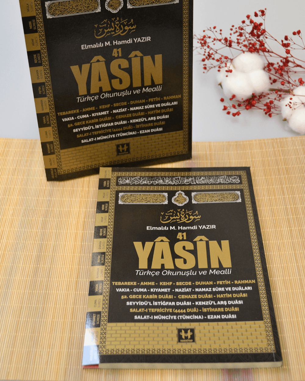 Türkçe Okunuşlu ve Mealli Fihristli 41 Yasin Dua Kitabı Orta Boy Siyah