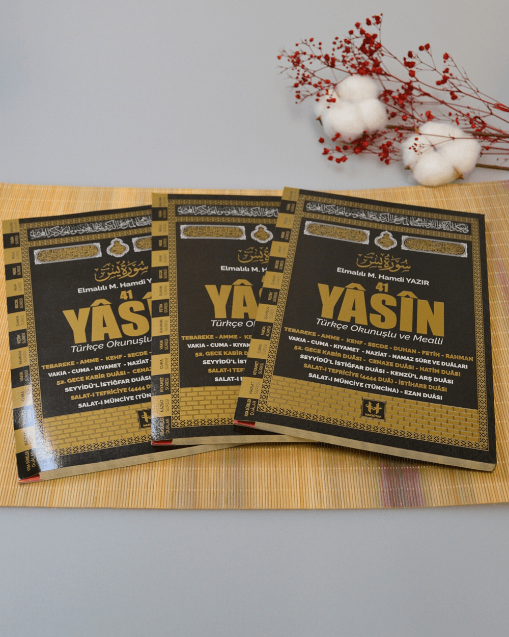 Türkçe Okunuşlu ve Mealli Fihristli 41 Yasin Dua Kitabı Orta Boy Siyah