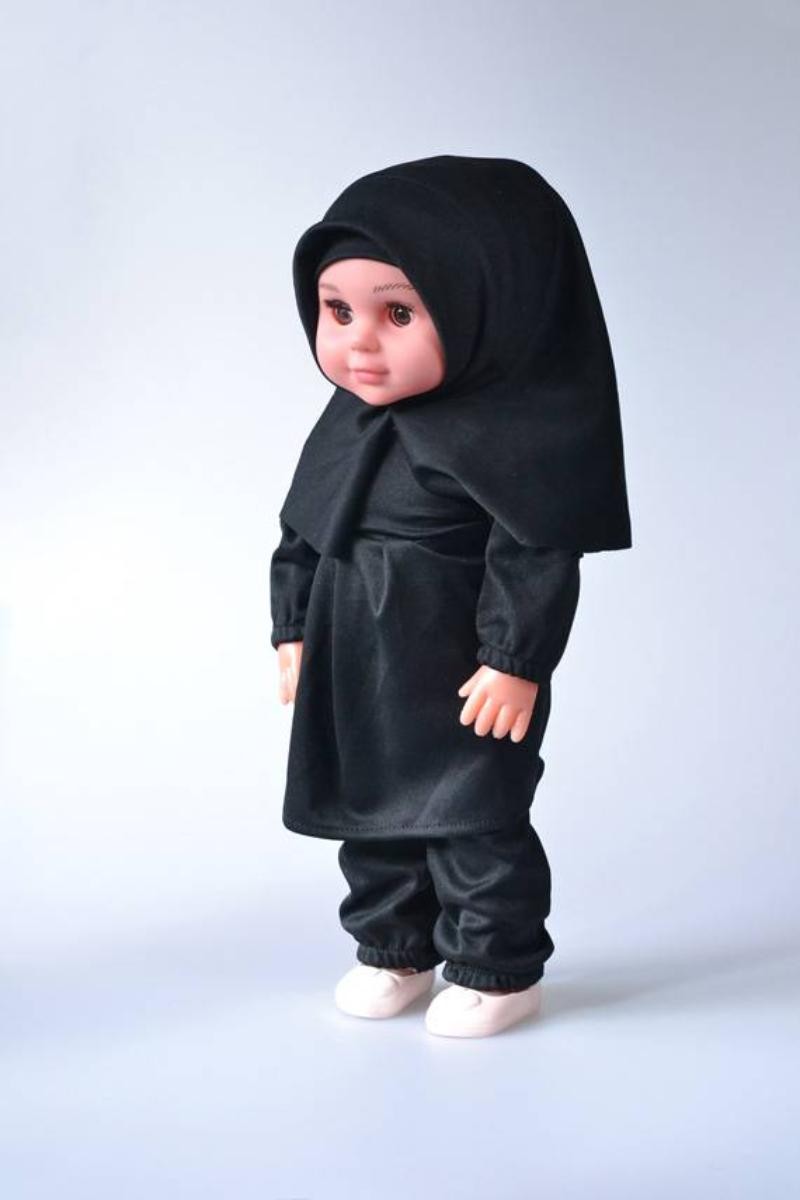 Tesettürlü Sesli Meryem Bebek Siyah Renk