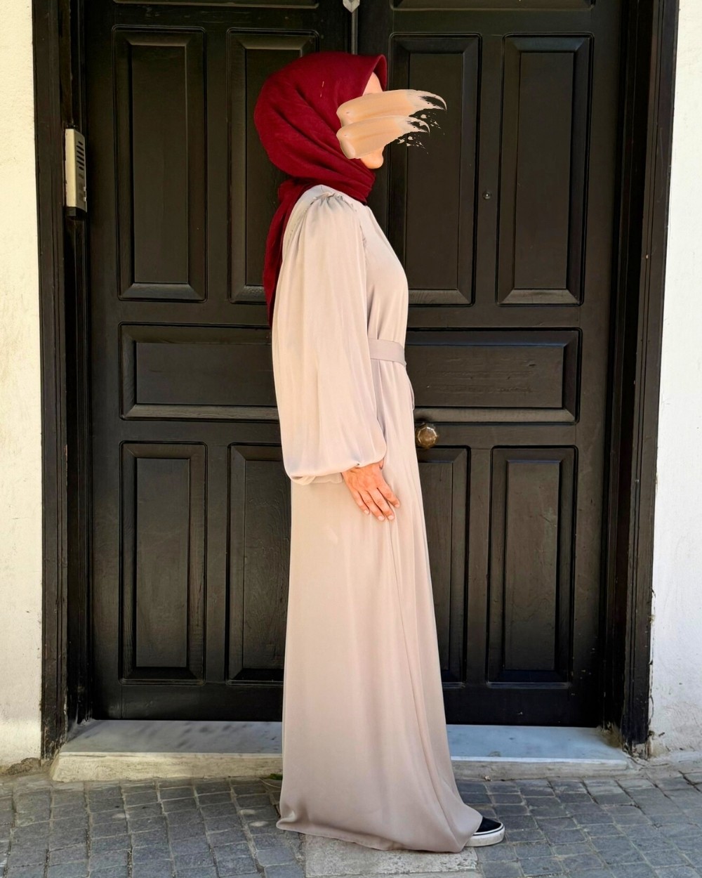 Dubai İpeği Tesettür Ferace Bej