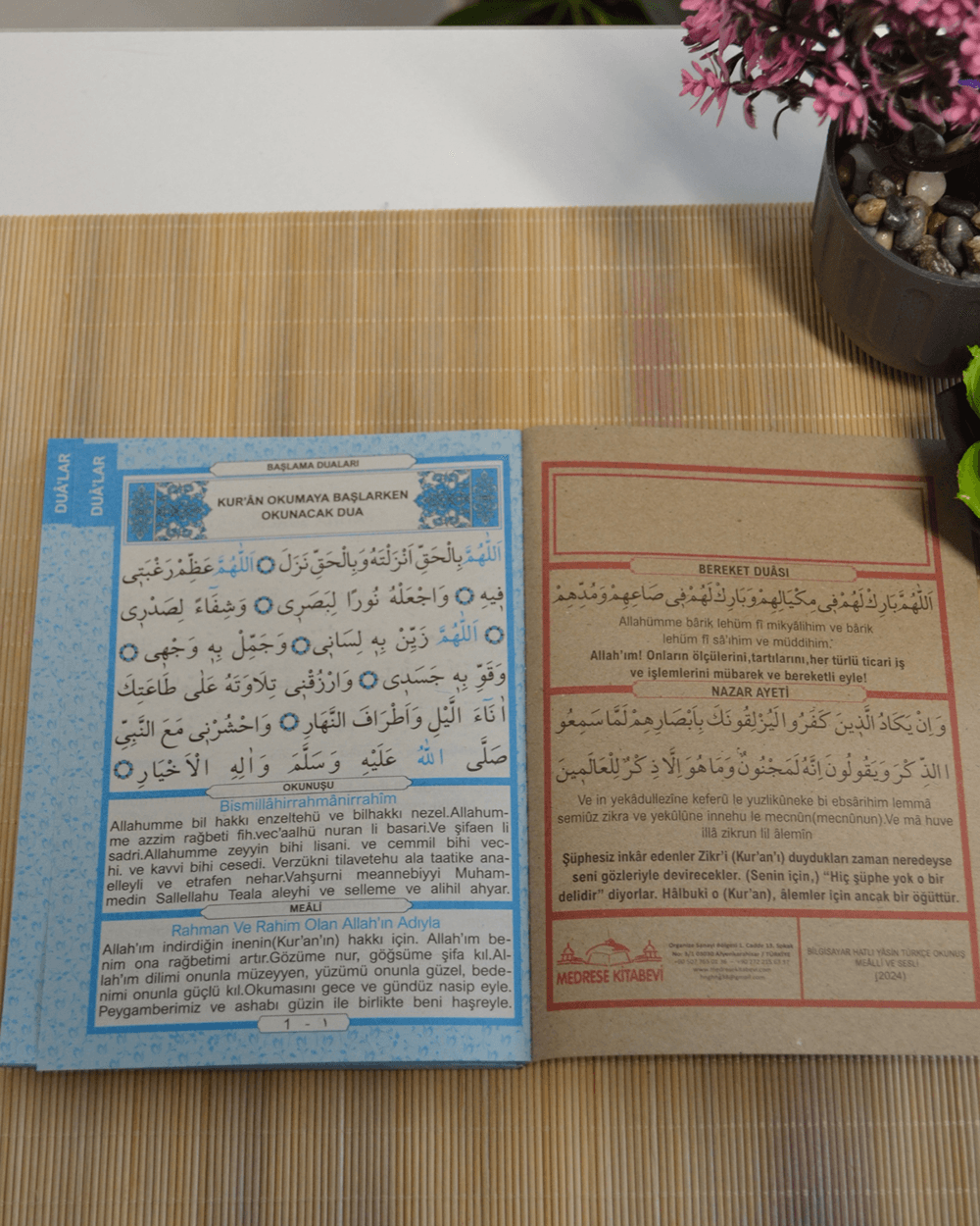 Mevlit Hediyeliği 41 Yasin Bilgisayar Hatlı Türkçe Okunuş Mealli ve Sesli 5 Adet Mavi