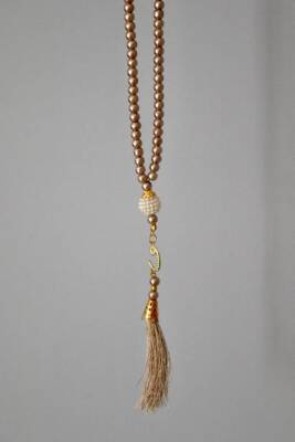 Vavlı Püsküllü İnci Tesbih Krem Renk 20 Adet