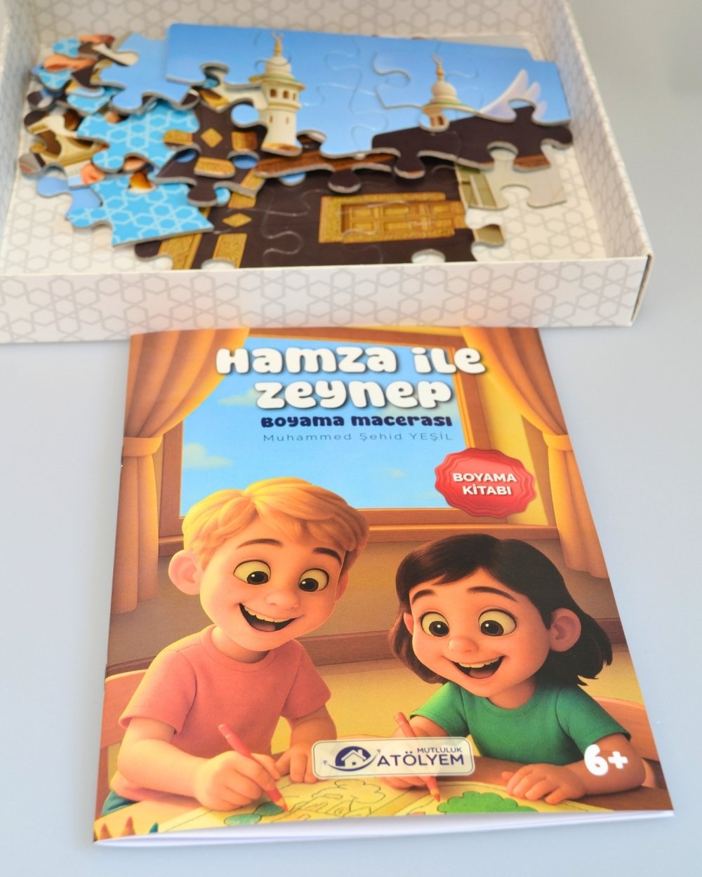 Mescid-i Haram 54 Parça Çocuk Puzzle – Hikâye Kitabı ve Boyama Kitabı Hediyeli, Özel Kutulu