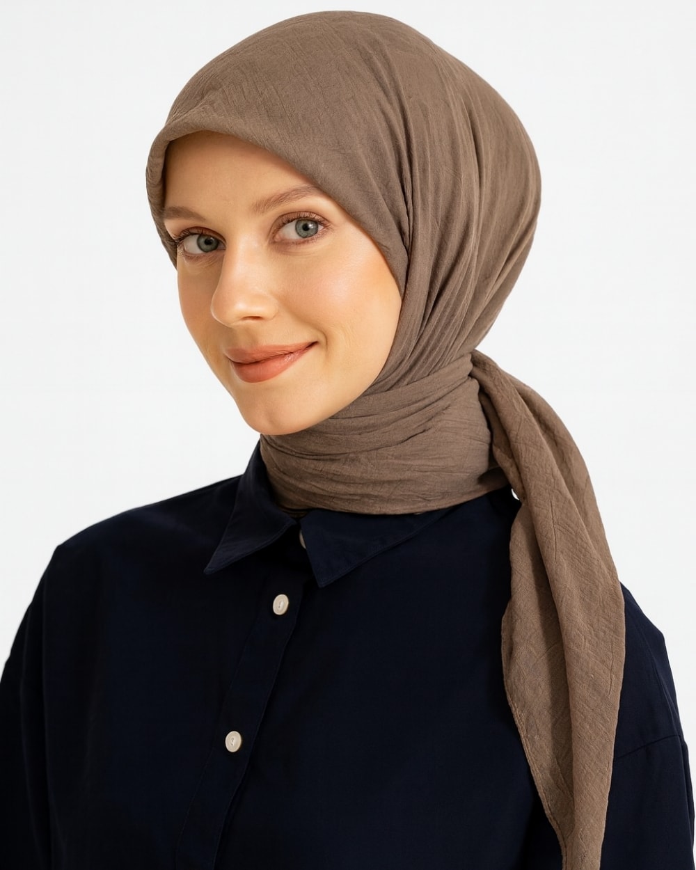 Konfor Eşarp – 195x85 cm – 4 Mevsim Kullanım – Terletmez, Kaymaz, Pamuk Polyester Karışımlı Rahat Eşarp - Vizon