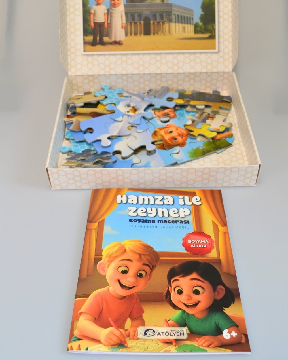 Mescid-i Aksa 54 Parça Çocuk Puzzle – Hikâye Kitabı ve Boyama Kitabı Hediyeli, Özel Kutulu