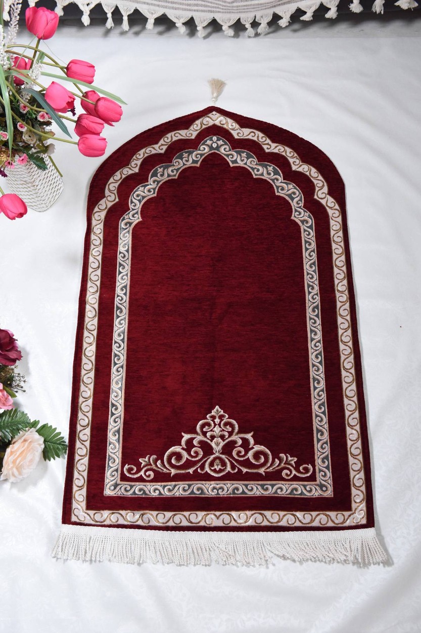 Oval Astarlı Seccade Kırmızı
