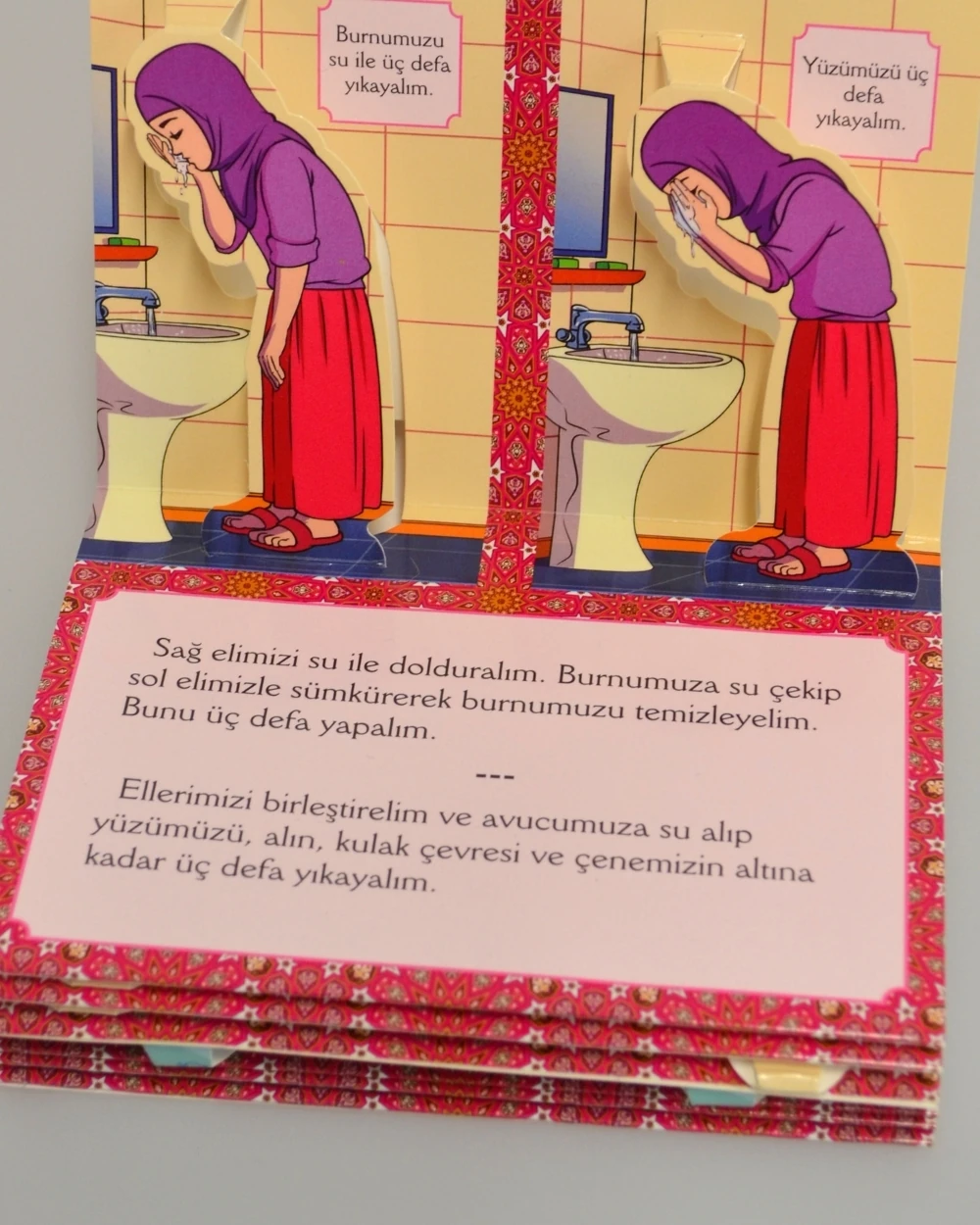 3 Boyutlu Abdest ve Namaz Öğreten Kitapçık Kız Çocuklar İçin – Eğitici İslami Çocuk Kitabı