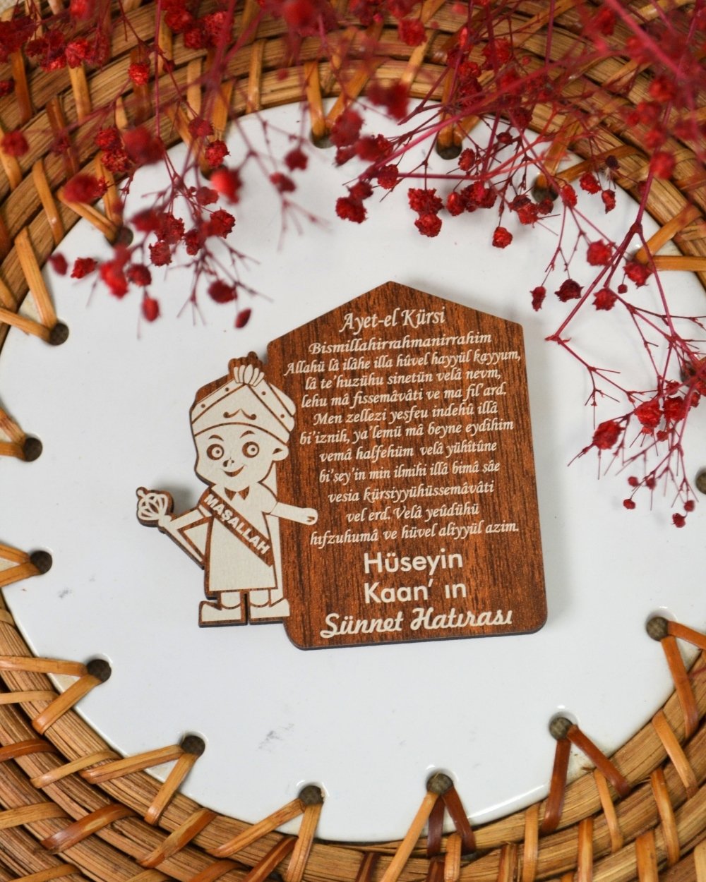 Kişiye Özel Hediyelik Magnet 20 Adet Gold04 | Hac, Umre, Mevlüt, Düğün, Nişan, Sünnet İçin Dolap Magneti