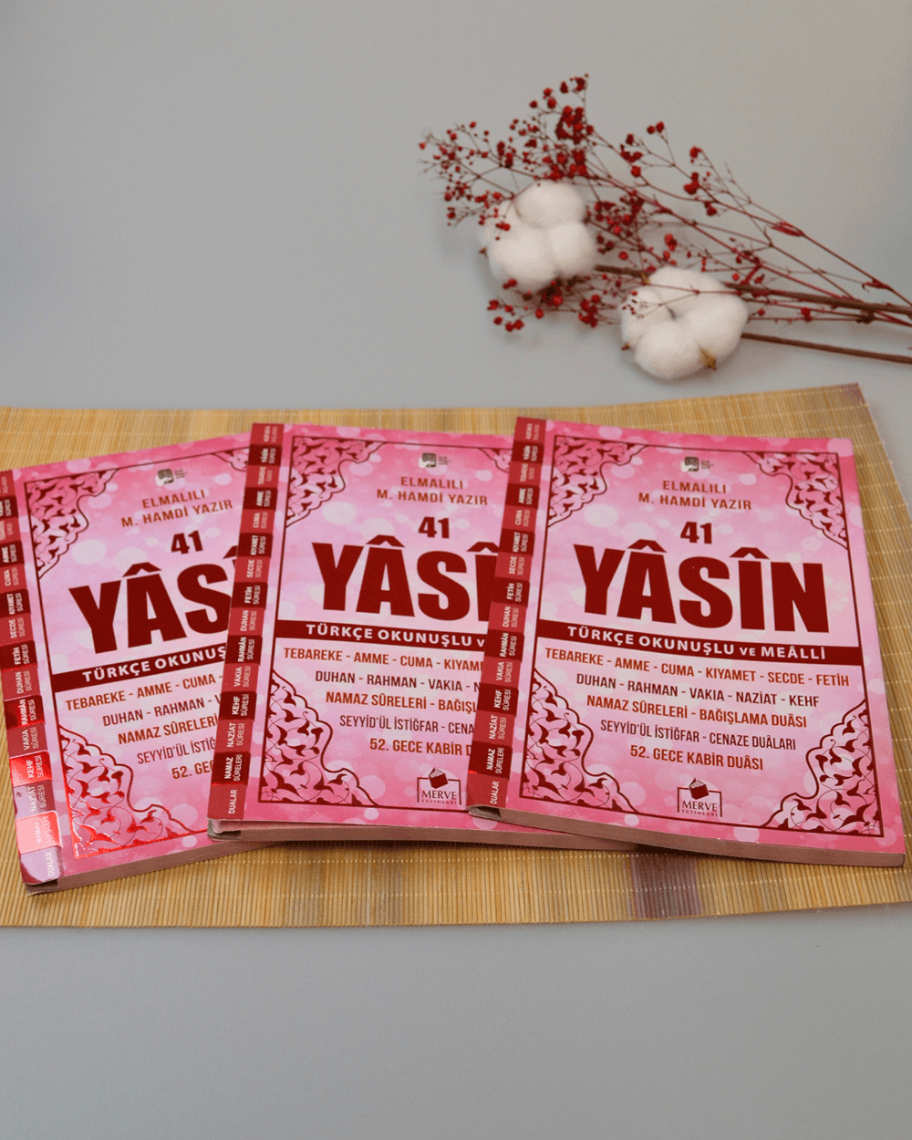 Çok Kolay Okunan Bilgisayar Hatlı 41 Yasin Dua Kitabı Orta Boy Pembe