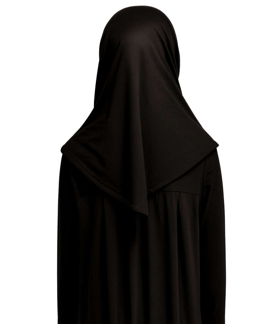 Penye Kendinden Başörtülü Çocuk Namaz Elbisesi Siyah/ 6-7-8 yaş