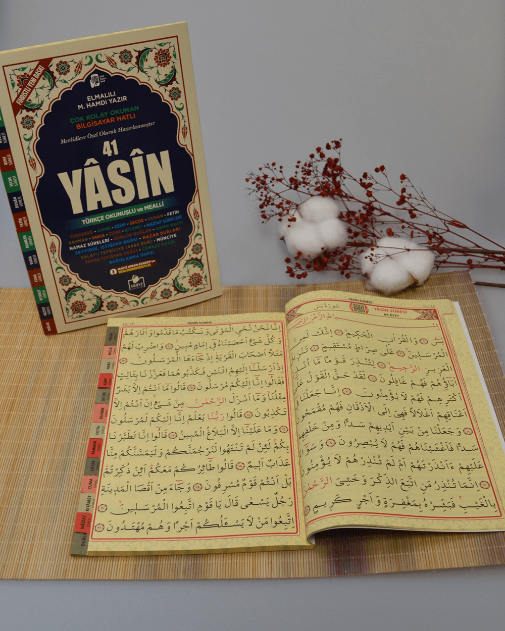 Türkçe Okunuşlu ve Mealli Bilgisayar Hatlı Çok Kolay Okunan 41 Yasin Dua Kitabı Orta Boy