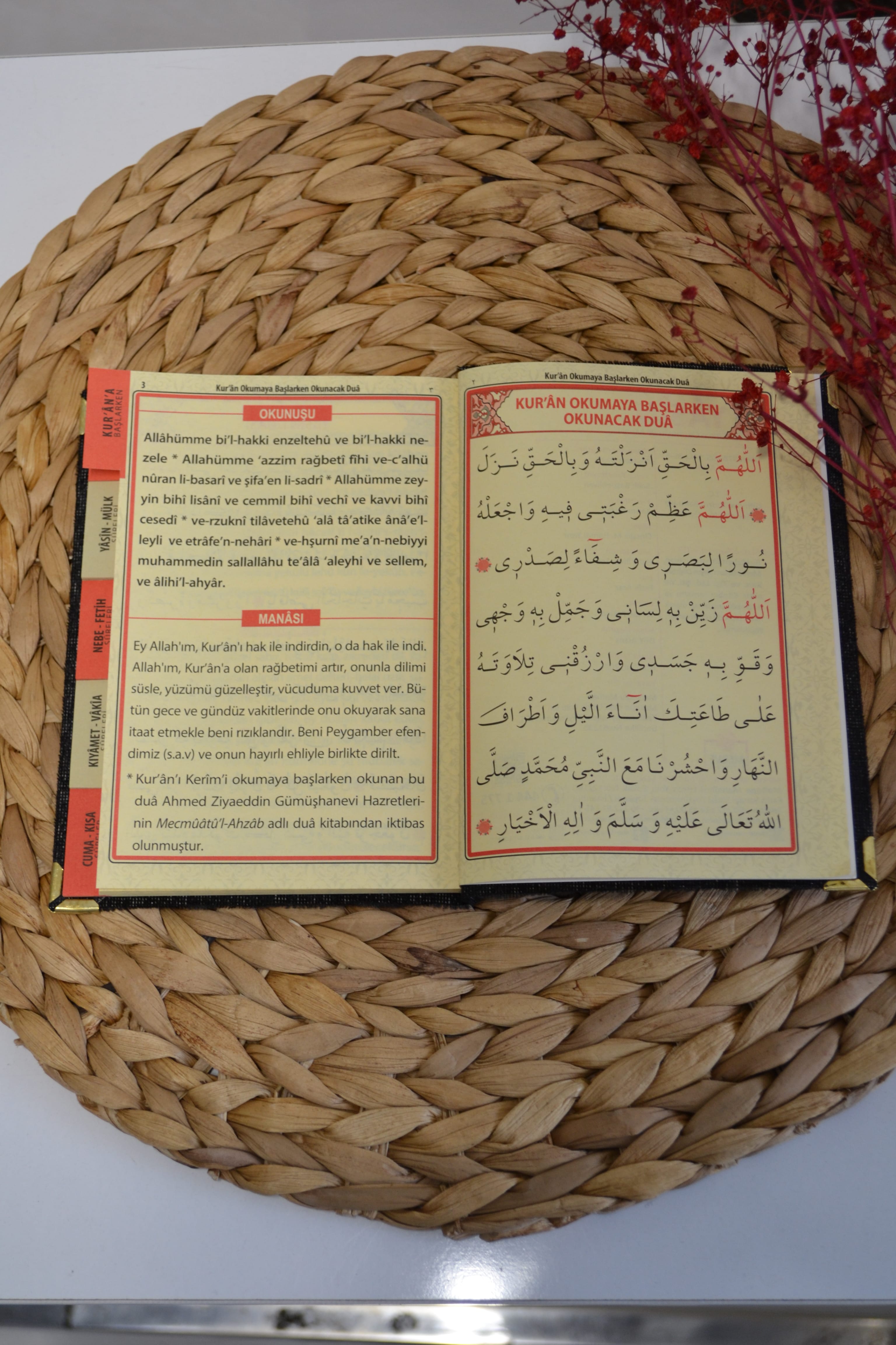 Kutulu 128 Sayfa Kadife Yasin ve İnci Tesbih Seti Yeşil