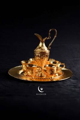 Hediyelik/ Sunumluk Lüks Altın Renkli Kaf Zemzem Takımı – 8 Parça