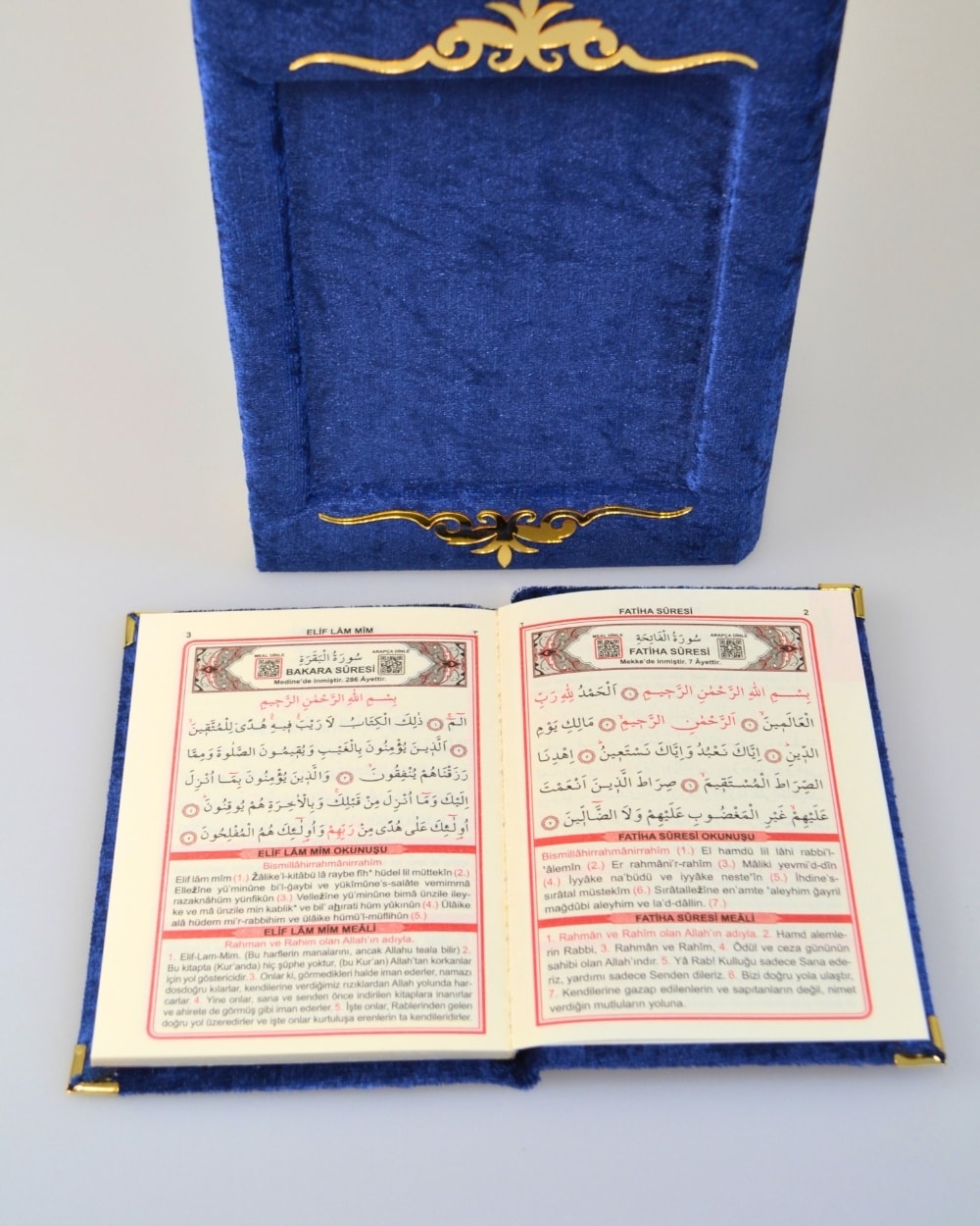 Pleksi Süslemeli Yasinli Kuran-ı Kerim Seti Lacivert