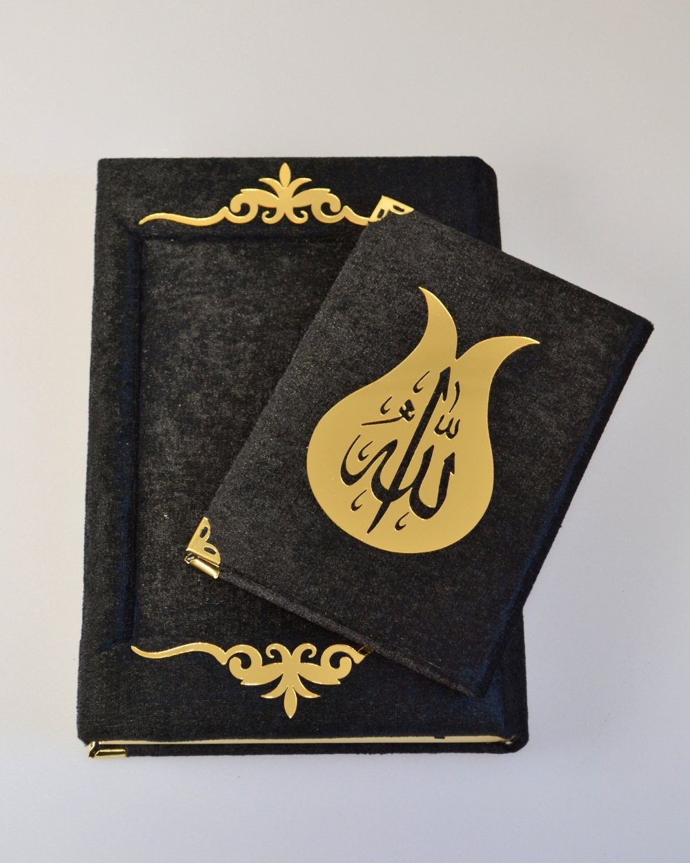 Pleksi Süslemeli Yasinli Kuran-ı Kerim Seti Siyah