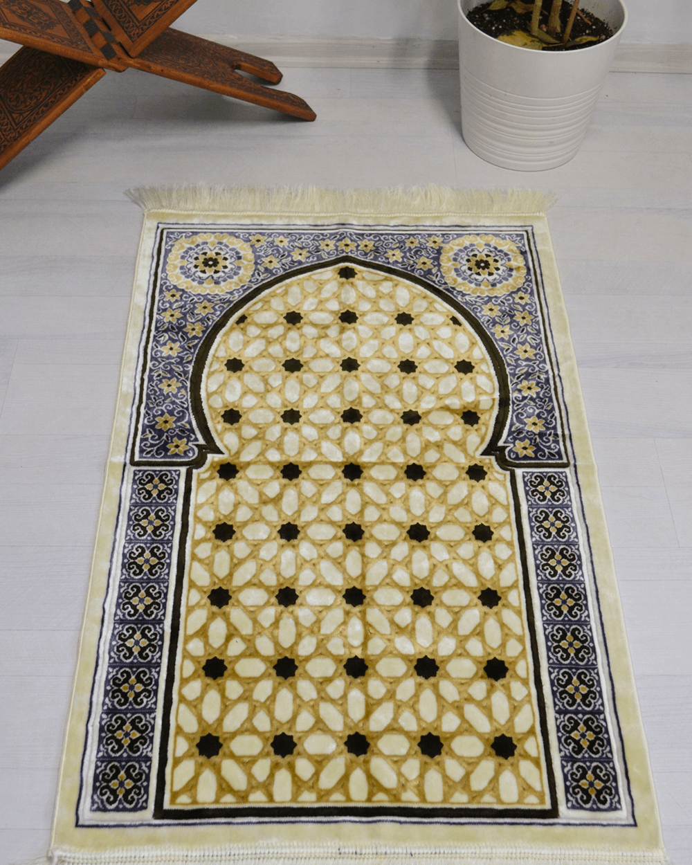 Lüks Kadife Seccade - 70x110 cm - Kalın Yumuşak Doku- Haki