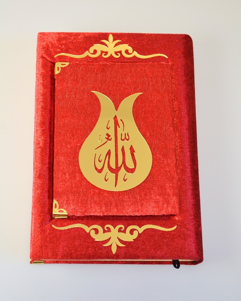 Pleksi Süslemeli Yasinli Kuran-ı Kerim Seti Kırmızı