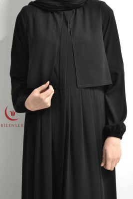 Medine İpeği Cepken Model Ferace Siyah