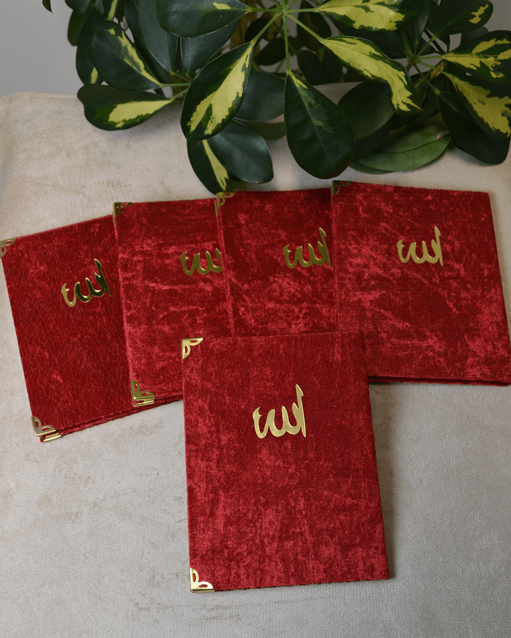 Kadife Kapaklı Allah Lafızlı Ekonomik Yasin Kitabı Kırmızı - 12x17 cm; 80 Sayfa
