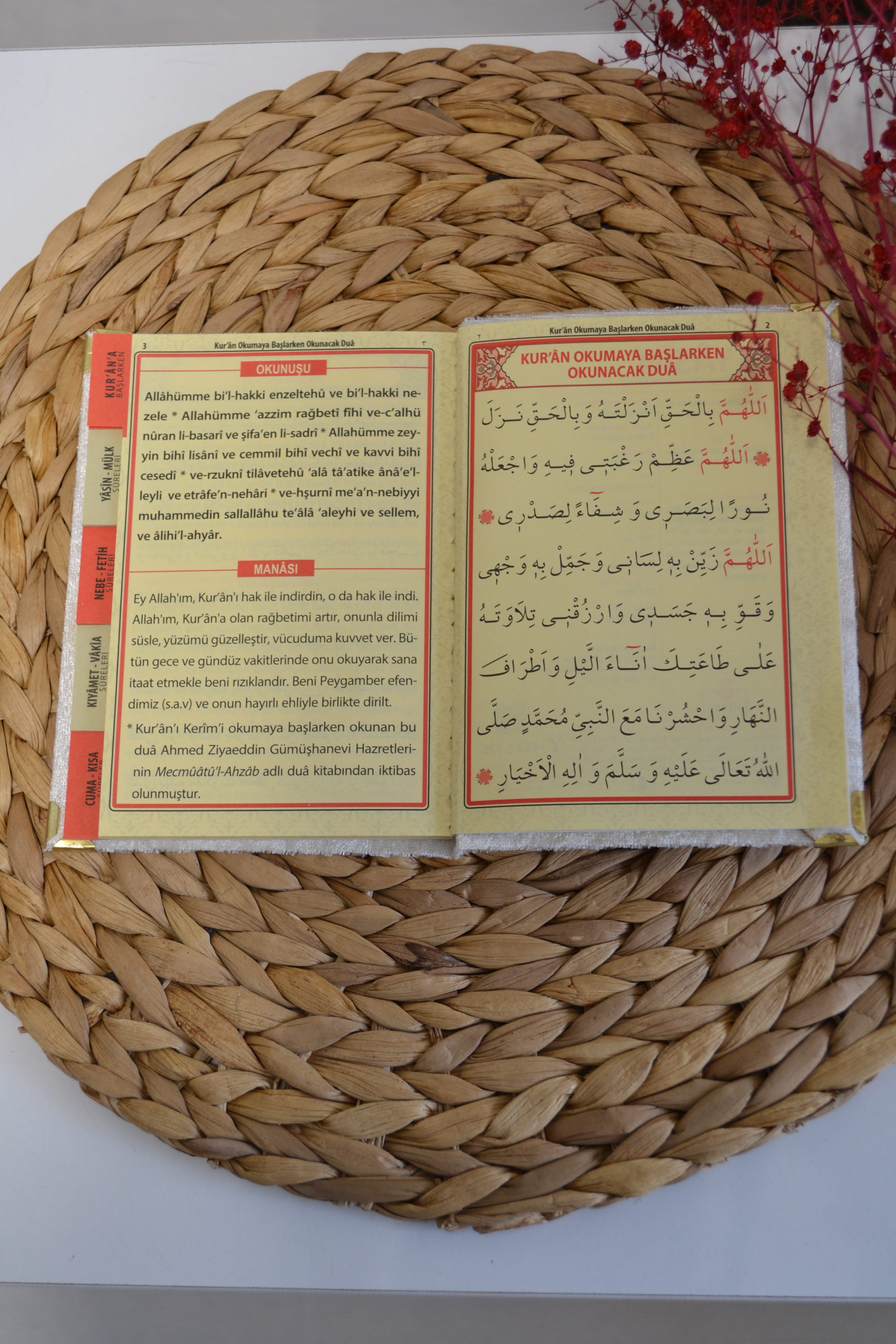 Kutulu Kadife Yasin ve İnci Tesbih Seti Pembe 10 Adet