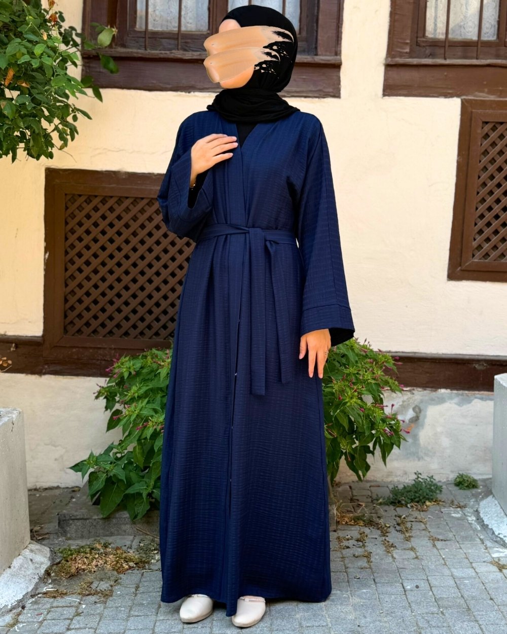 Pamuk Kumaş Çıtçıt Düğmeli Abaya