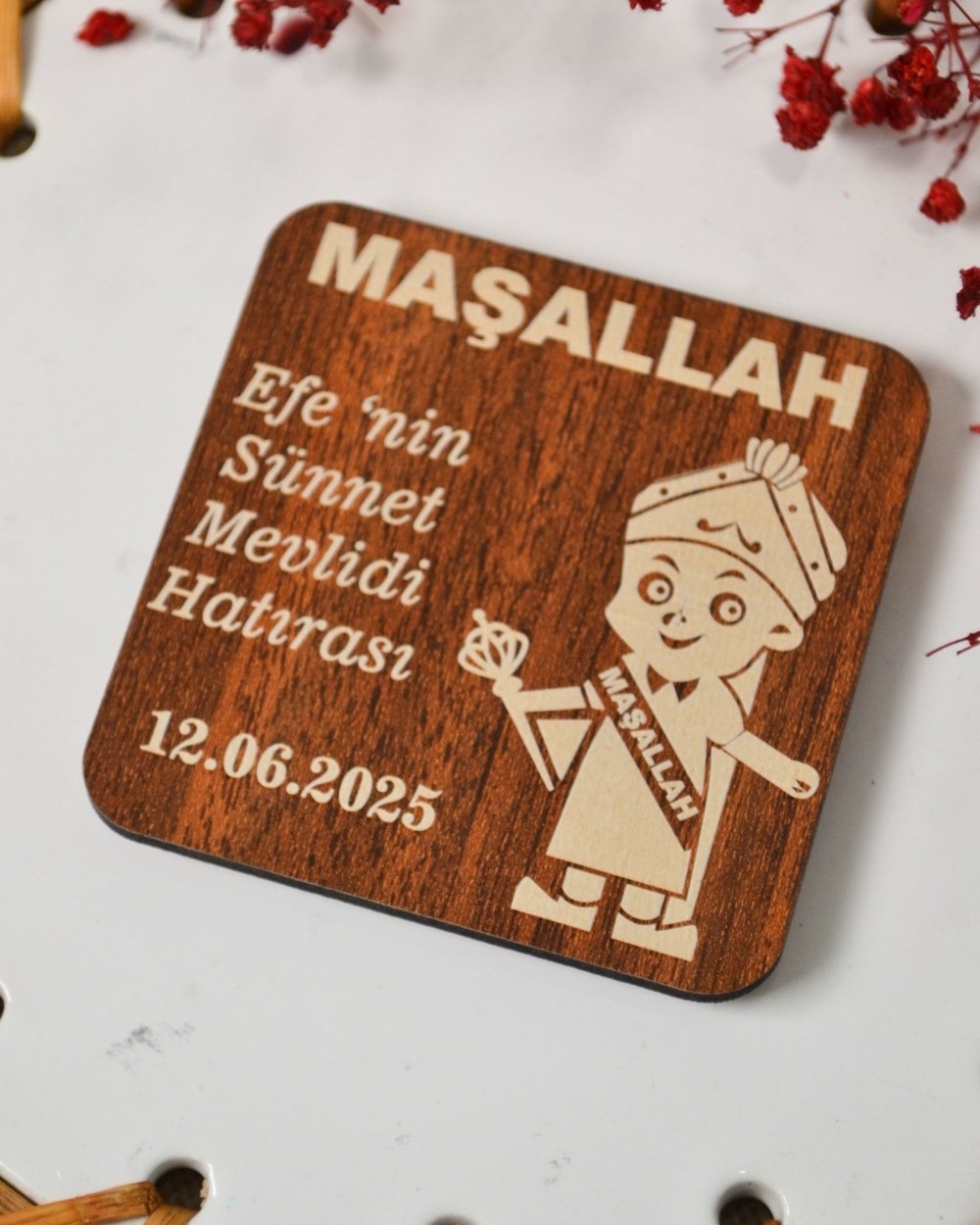 Kişiye Özel Hediyelik Magnet 20 Adet | Hac, Umre, Mevlüt, Düğün, Nişan, Sünnet İçin Dolap Magneti