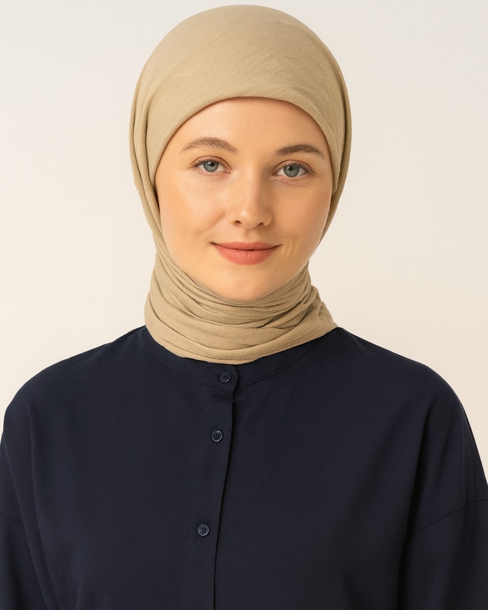 Konfor Eşarp – 195x85 cm – 4 Mevsim Kullanım – Terletmez, Kaymaz, Pamuk Polyester Karışımlı Rahat Eşarp - Bej