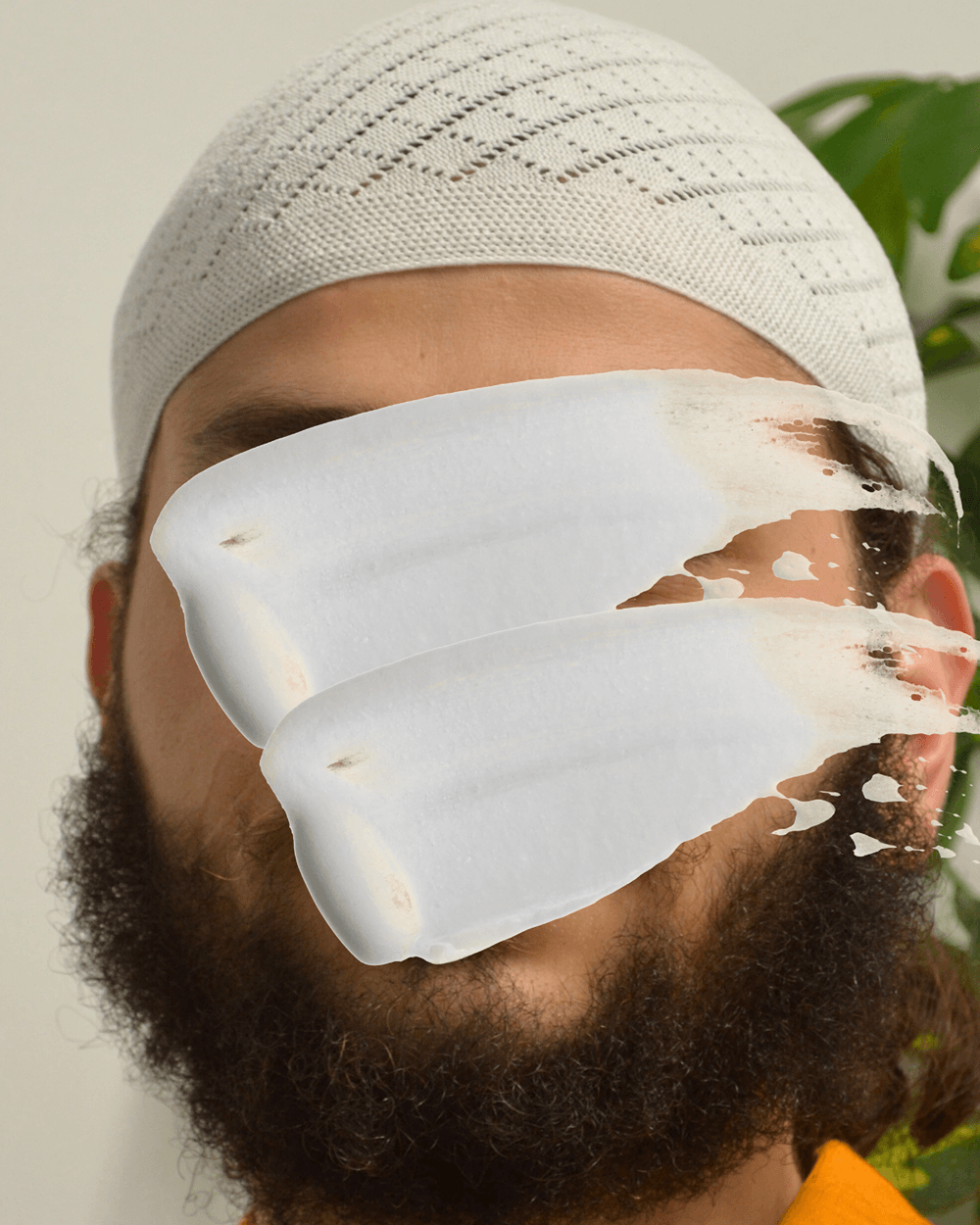 Erkek İnce Orlon Takke Beyaz – Makine İşi El Örmesi; Standart Beden