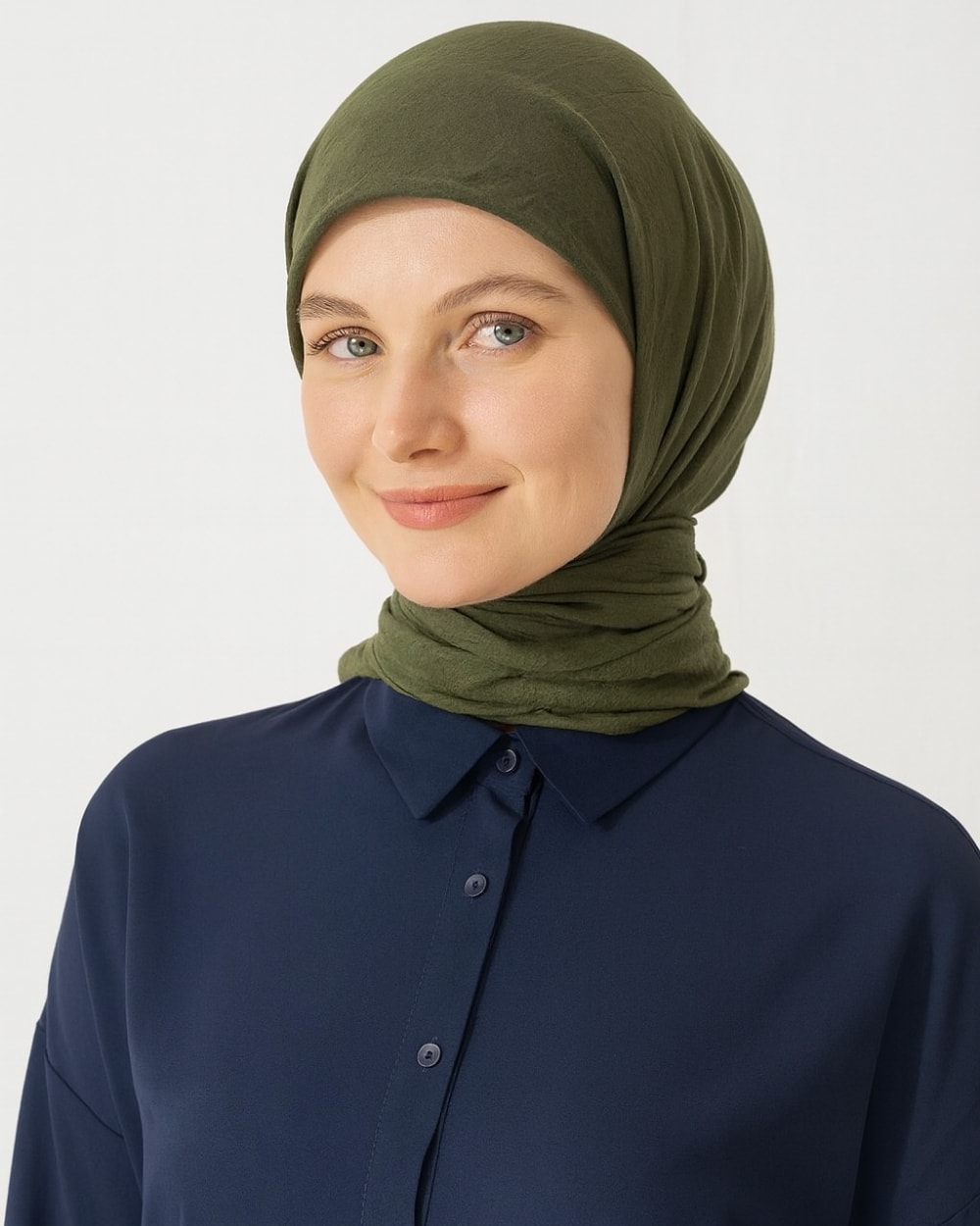 Konfor Eşarp – 195x85 cm – 4 Mevsim Kullanım – Terletmez, Kaymaz, Pamuk Polyester Karışımlı Rahat Eşarp - Haki