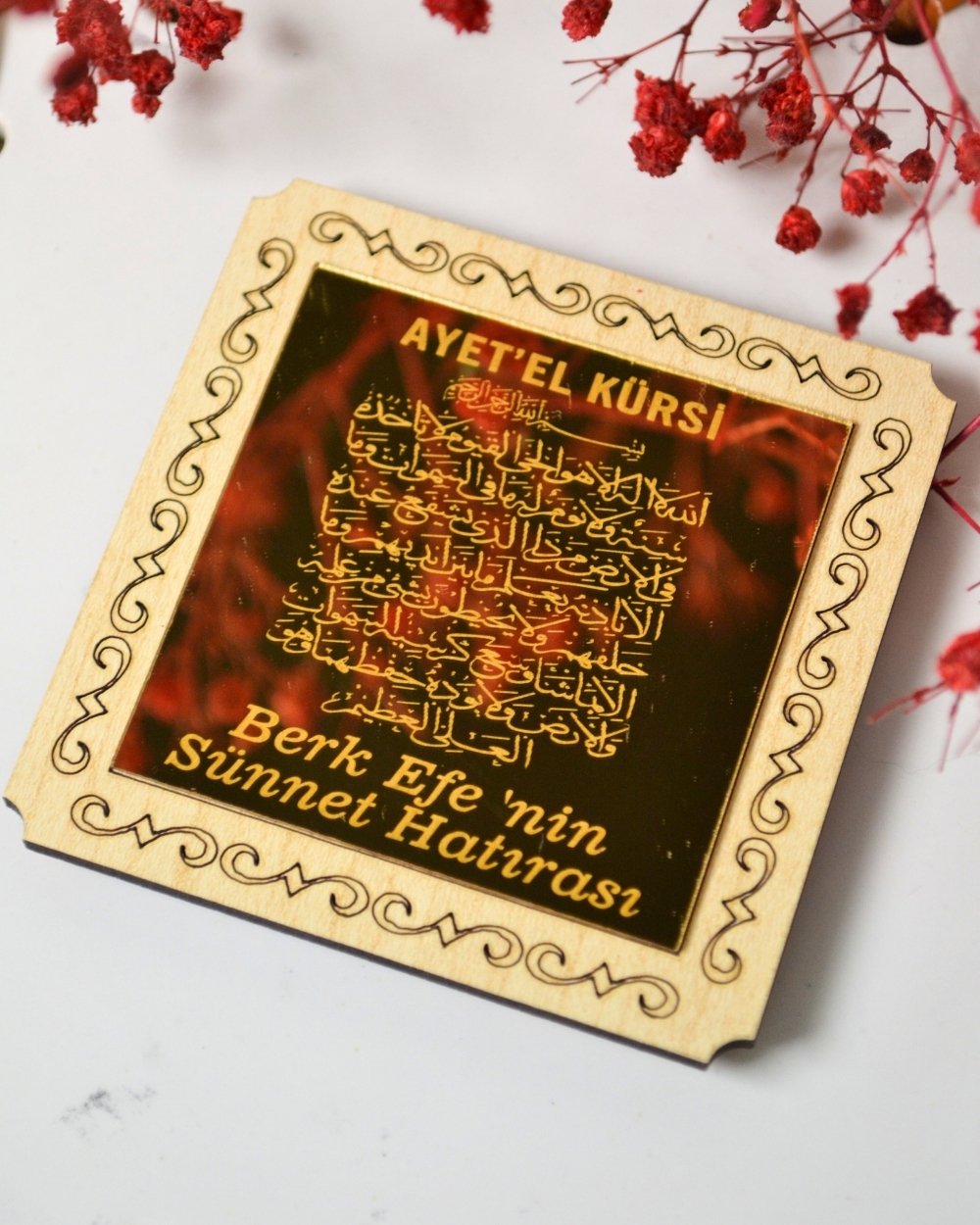 Kişiye Özel Hediyelik Magnet 20 Adet Gold01 | Hac, Umre, Mevlüt, Düğün, Nişan, Sünnet İçin Dolap Magneti