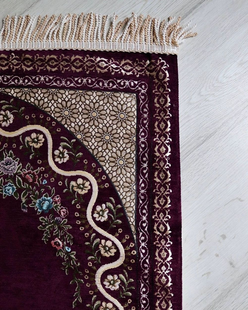 Çeyizlik Hediyelik Astarlı Seccade Mürdüm