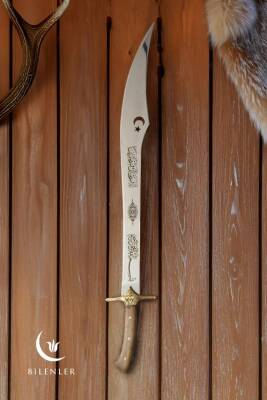 El Yapımı Paslanmaz Hediyelik Ay Yıldızlı Sencer Kılıç 70cm