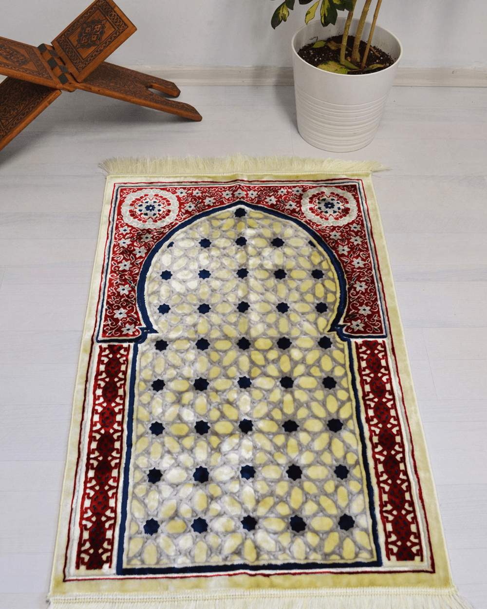 Lüks Kadife Seccade - 70x110 cm - Kalın Yumuşak Doku- Kırmızı