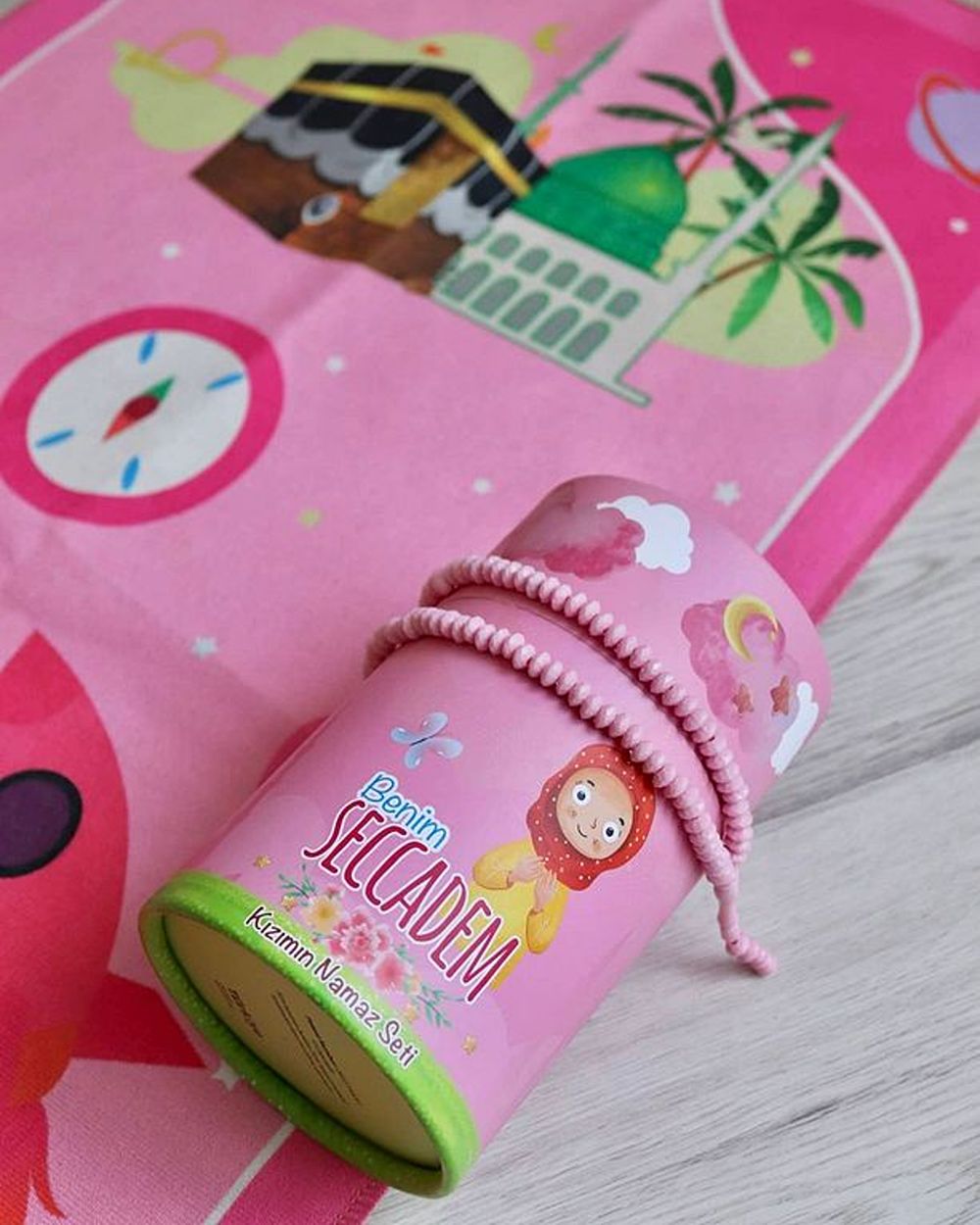 Kızımın Seccade Seti Kumbaralı Pembe