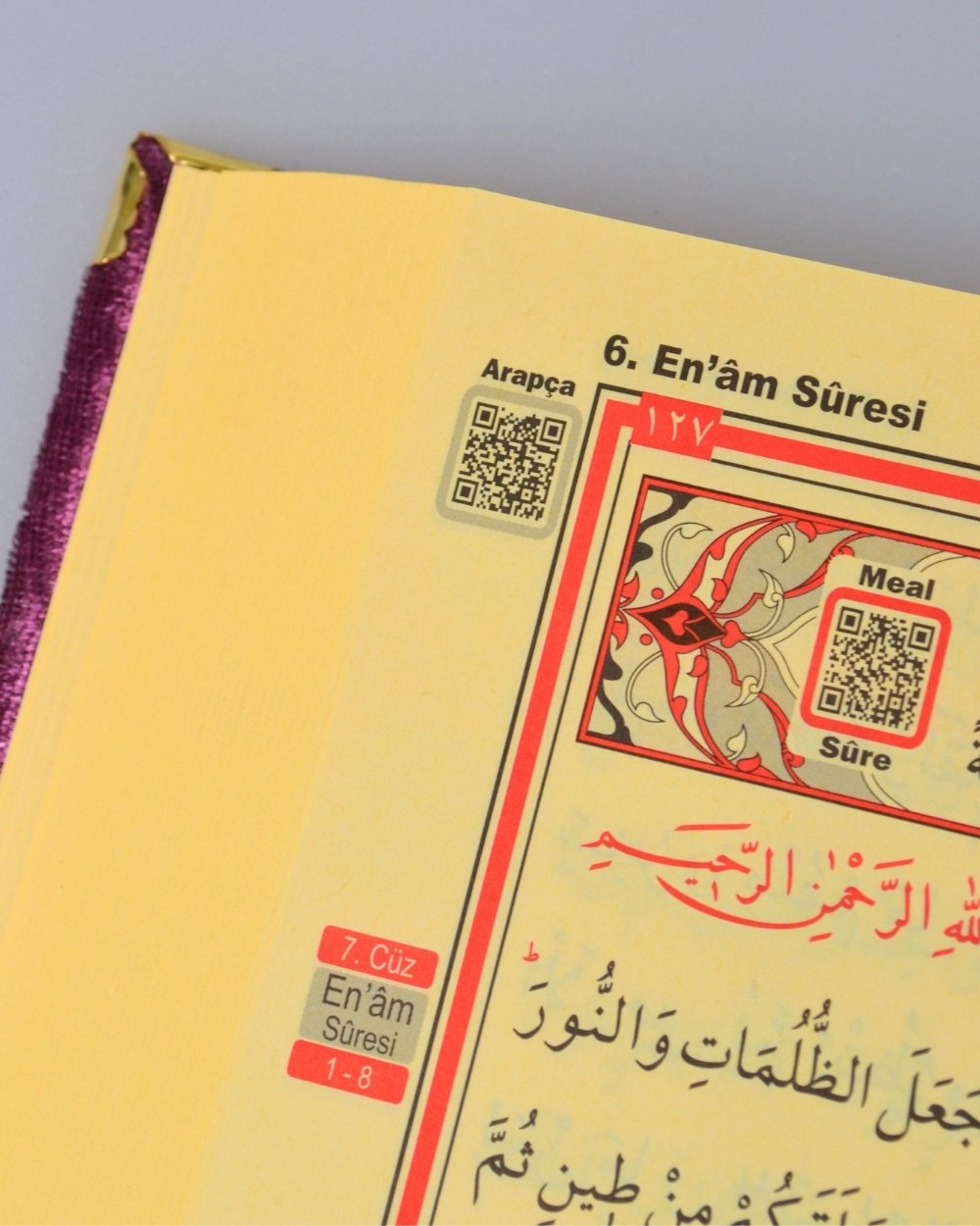 Pleksi Süslemeli Yasinli Kuran-ı Kerim Seti Mor