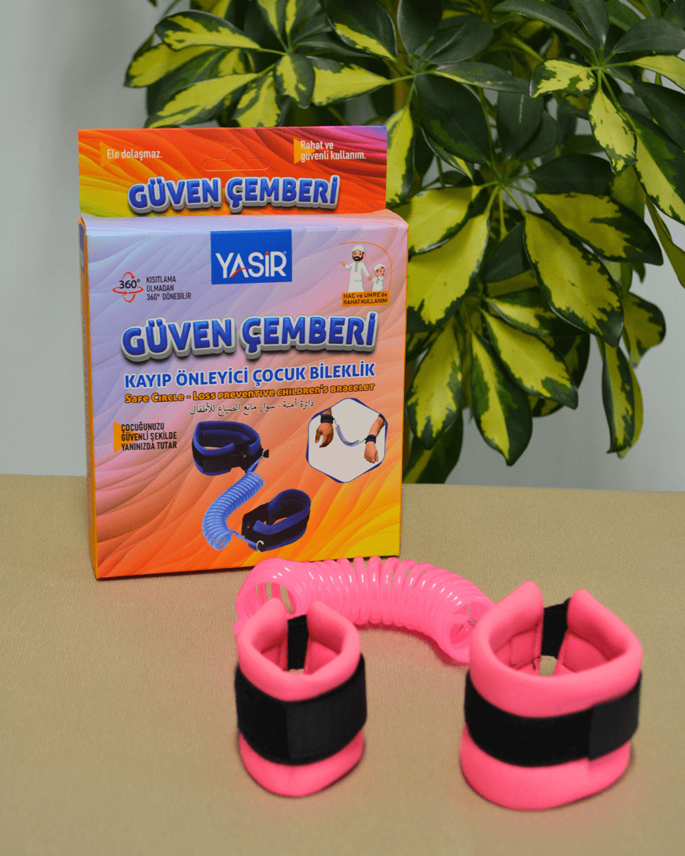 Hac Umre Kayıp Önleyici Güven Çemberi Pembe - Çocuk Güvenlik Bilekliği