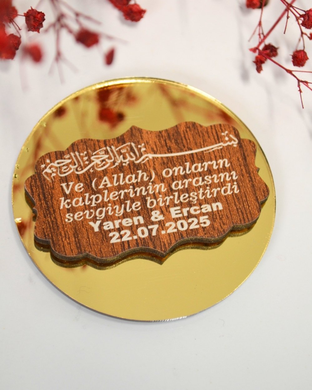 Kişiye Özel Hediyelik Magnet 20 Adet | Hac, Umre, Mevlüt, Düğün, Nişan, Sünnet İçin Dolap Magneti