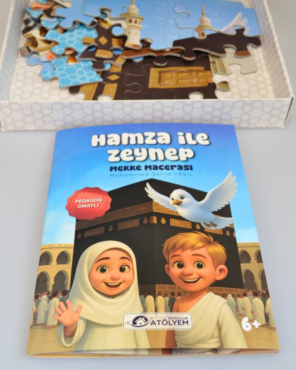 Mescid-i Haram 54 Parça Çocuk Puzzle – Hikâye Kitabı ve Boyama Kitabı Hediyeli, Özel Kutulu