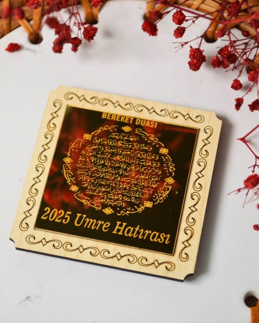 Kişiye Özel Hediyelik Magnet 20 Adet Gold03 | Hac, Umre, Mevlüt, Düğün, Nişan, Sünnet İçin Dolap Magneti