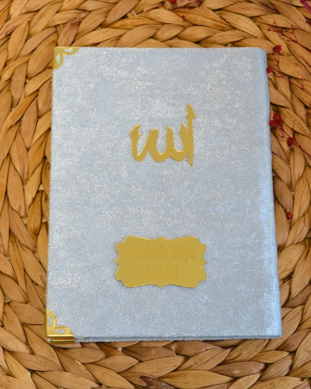 Kadife Kapaklı Allah Lafızlı Ekonomik Yasin Kitabı Gri - 12x17 cm; 80 Sayfa