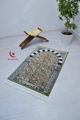 Ravza Desenli Lüks Kadife Seccade