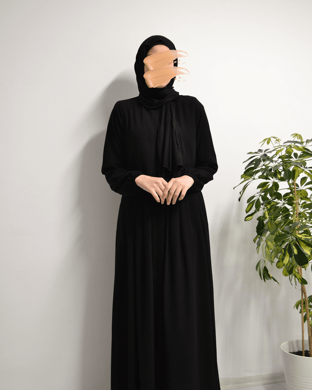 Medine İpeği Cepken Model Ferace Siyah