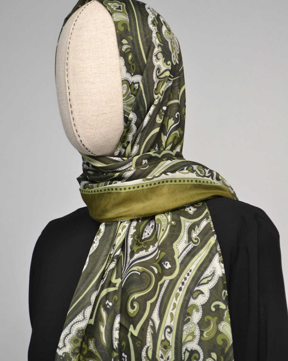 Etnik Desenli Pamuklu Şal Yeşil